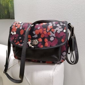 Coach Park Violet Splatter Flap Crossbody Bag
